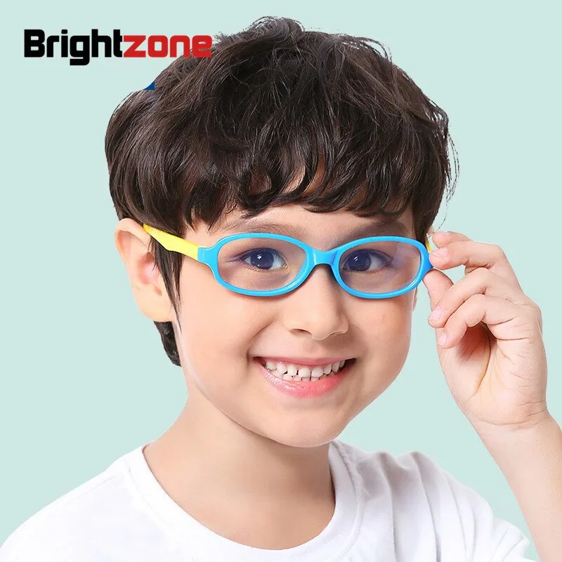 Brightzone Unisex Full Rim Square Children's Eyeglasses Silica Gel