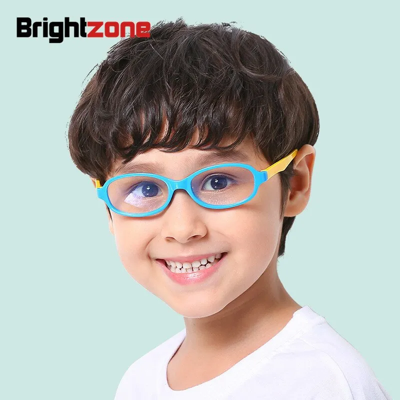 Brightzone Unisex Full Rim Square Children's Eyeglasses Silica Gel