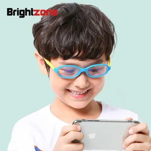 Brightzone Unisex Full Rim Square Children's Eyeglasses Silica Gel