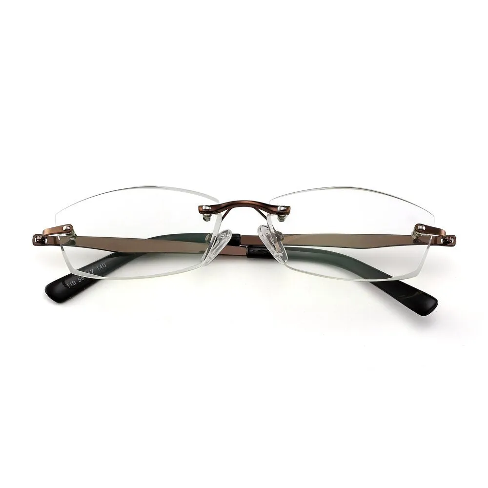 Brightzone Unisex Rimless Square Titanium Alloy Reading Glasses 5537