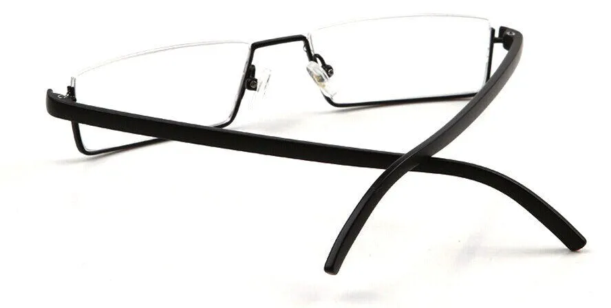 Brightzone Unisex Semi Rim Square Alloy Tr 90 Reading Glasses 1005