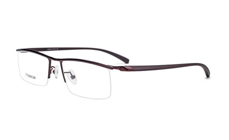 Brightzone Unisex Semi Rim Square Titanium Tr 90 Eyeglasses 8332