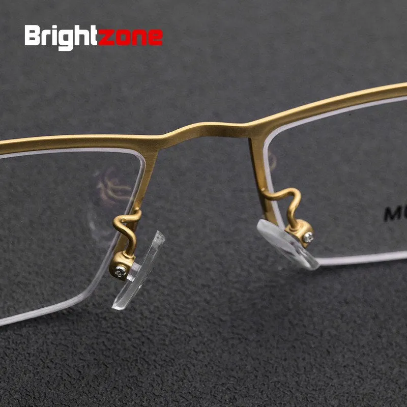 Brightzone Unisex Semi Rim Square Titanium Tr 90 Eyeglasses 8332