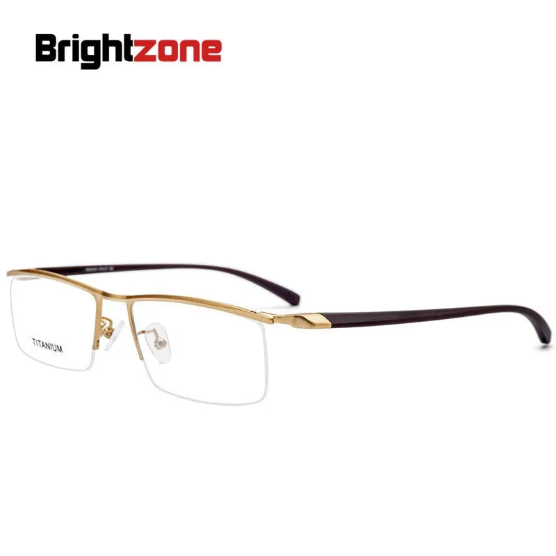 Brightzone Unisex Semi Rim Square Titanium Tr 90 Eyeglasses 8332