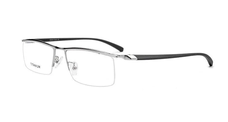 Brightzone Unisex Semi Rim Square Titanium Tr 90 Eyeglasses 8332