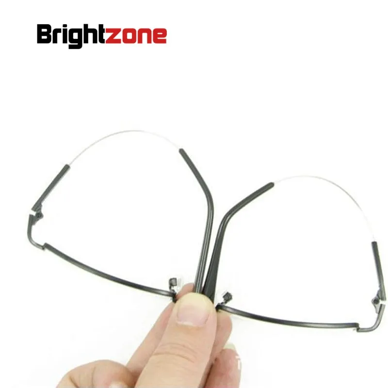 Brightzone Unisex Square Eyeglasses Semi Rim Alloy B8519