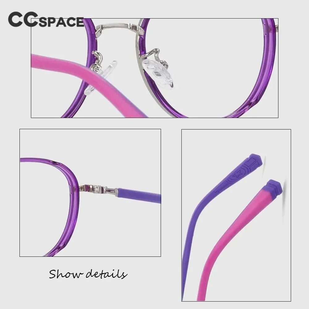 CCspace Children's Unisex Full Rim Round Tr 90 Titanium Frame Eyeglasses 53969