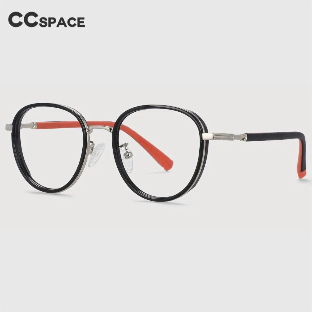 CCspace Children's Unisex Full Rim Round Tr 90 Titanium Frame Eyeglasses 53969