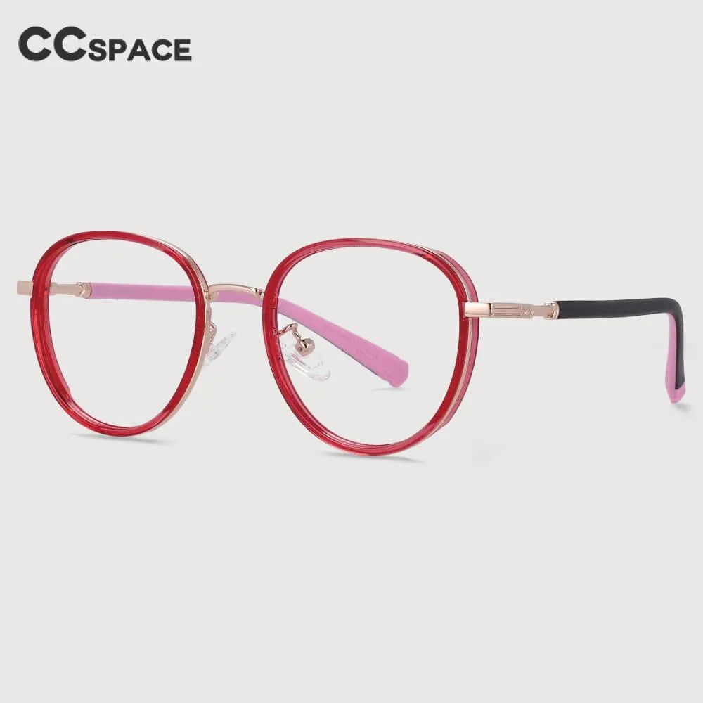 CCspace Children's Unisex Full Rim Round Tr 90 Titanium Frame Eyeglasses 53969