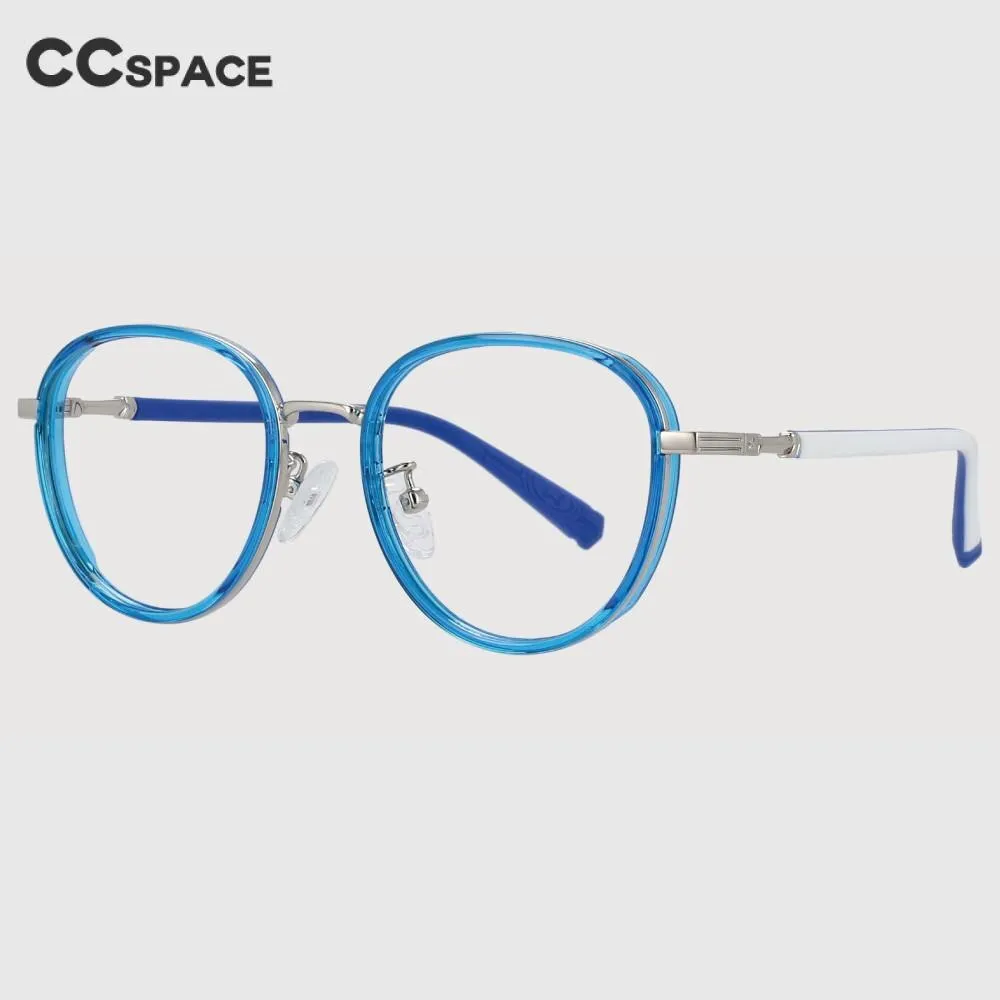 CCspace Children's Unisex Full Rim Round Tr 90 Titanium Frame Eyeglasses 53969