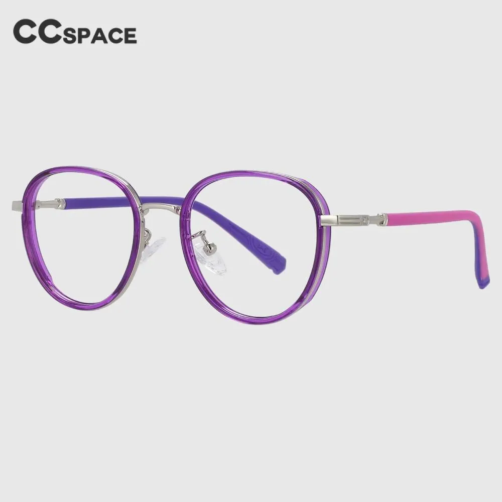 CCspace Children's Unisex Full Rim Round Tr 90 Titanium Frame Eyeglasses 53969