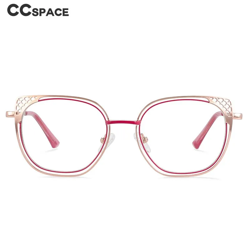 CCspace Full Rim Square Cat Eye Alloy Frame Eyeglasses 54076