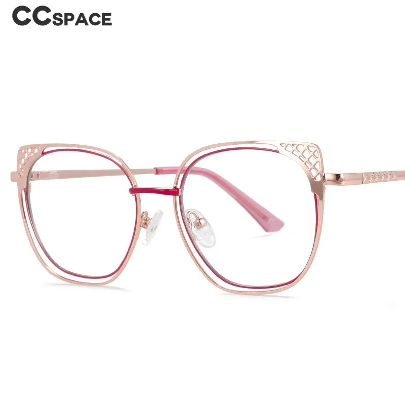 CCspace Full Rim Square Cat Eye Alloy Frame Eyeglasses 54076