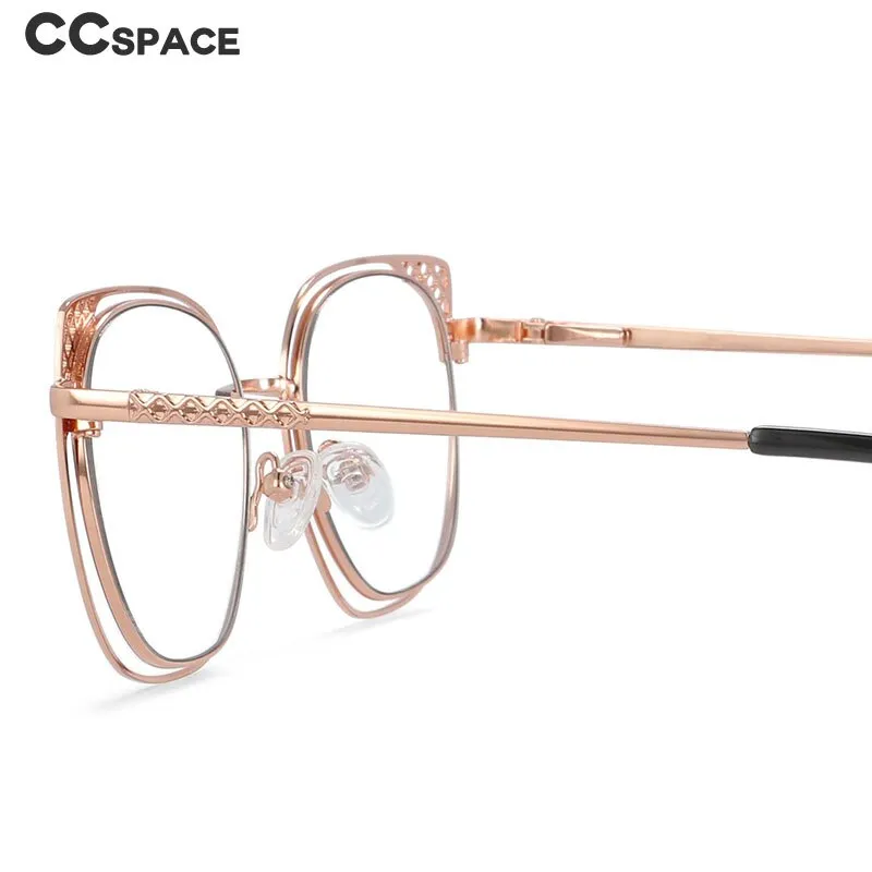 CCspace Full Rim Square Cat Eye Alloy Frame Eyeglasses 54076