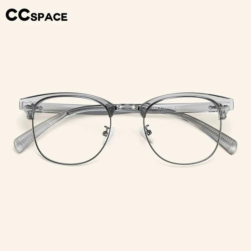 CCspace Men's Full Rim Square Alloy Eyebrow Eyeglasses 56118