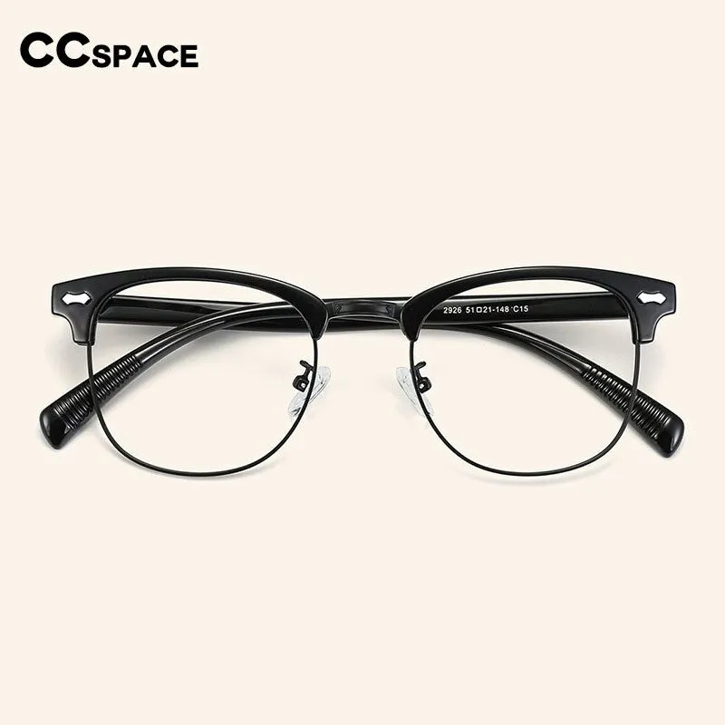 CCspace Men's Full Rim Square Alloy Eyebrow Eyeglasses 56118