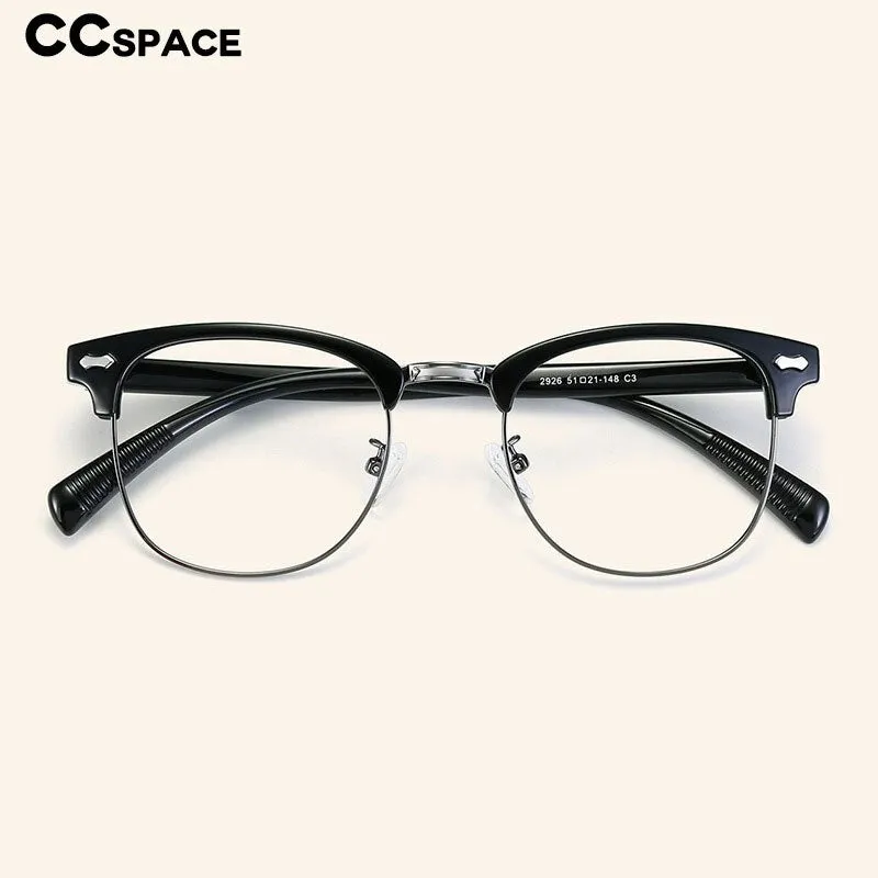 CCspace Men's Full Rim Square Alloy Eyebrow Eyeglasses 56118