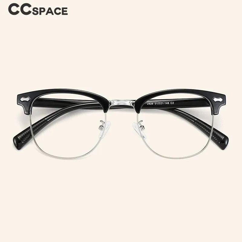 CCspace Men's Full Rim Square Alloy Eyebrow Eyeglasses 56118