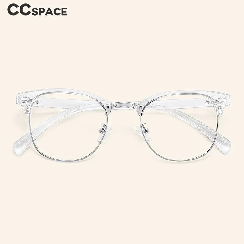 CCspace Men's Full Rim Square Alloy Eyebrow Eyeglasses 56118