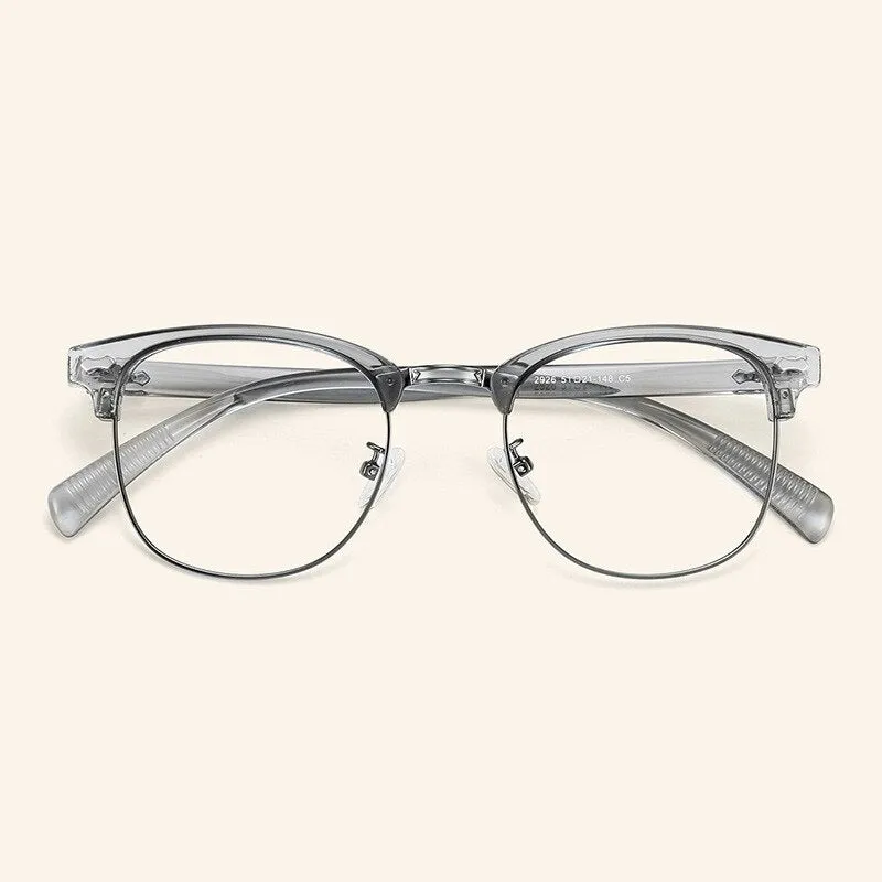 CCspace Men's Full Rim Square Alloy Eyebrow Eyeglasses 56118