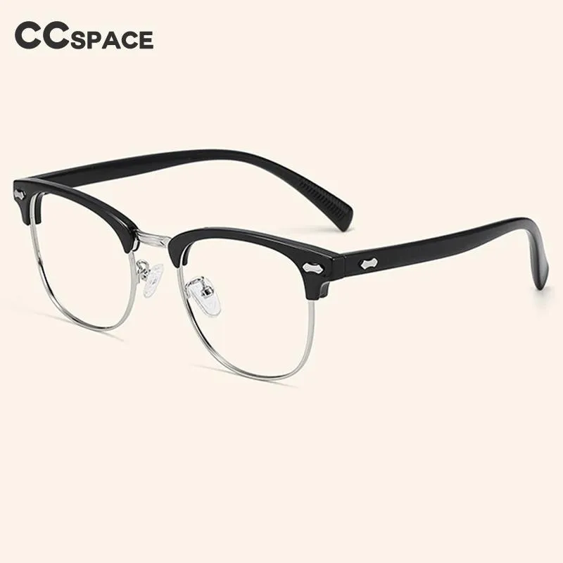 CCspace Men's Full Rim Square Alloy Eyebrow Eyeglasses 56118