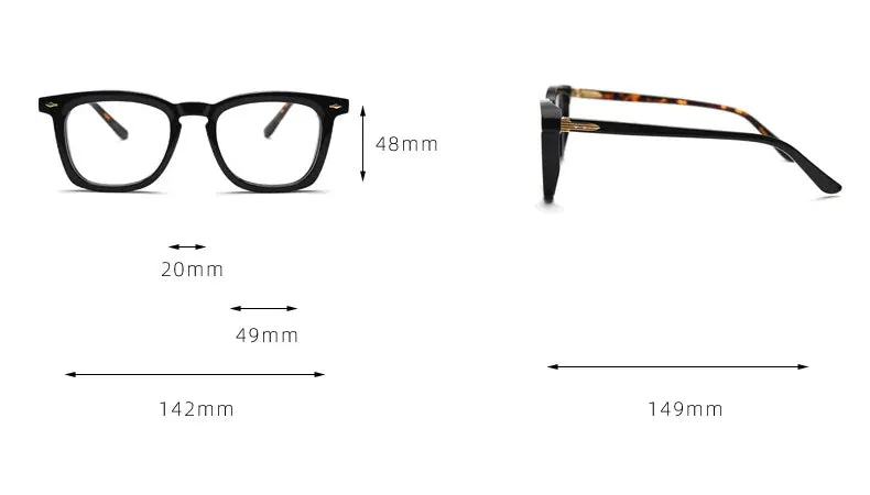 CCspace Unisex Full Rim Big Square Acetate Eyeglasses 57347