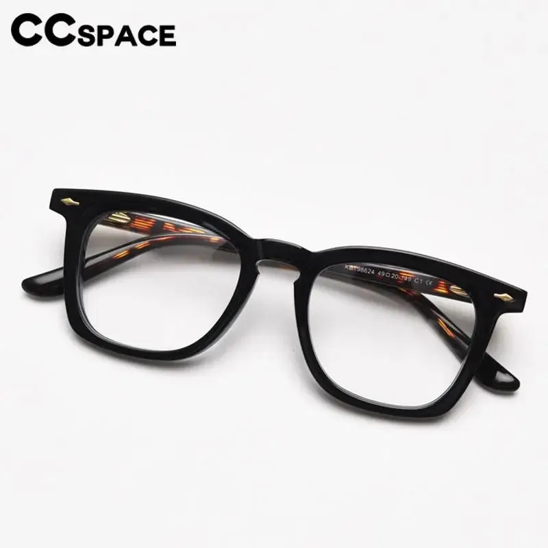 CCspace Unisex Full Rim Big Square Acetate Eyeglasses 57347