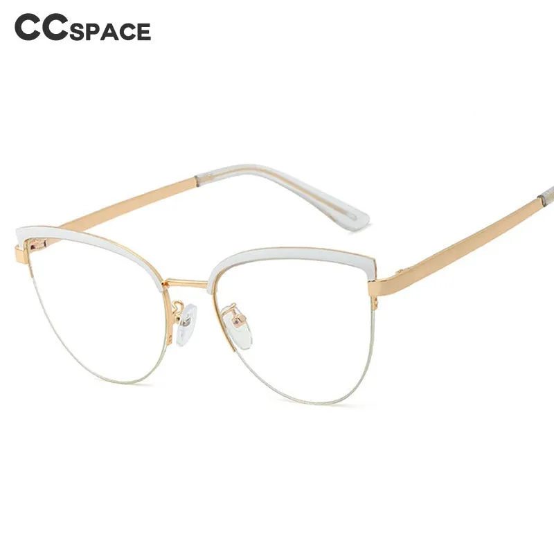 CCspace Unisex Full Rim Cat Eye Alloy Frame Eyeglasses 48193