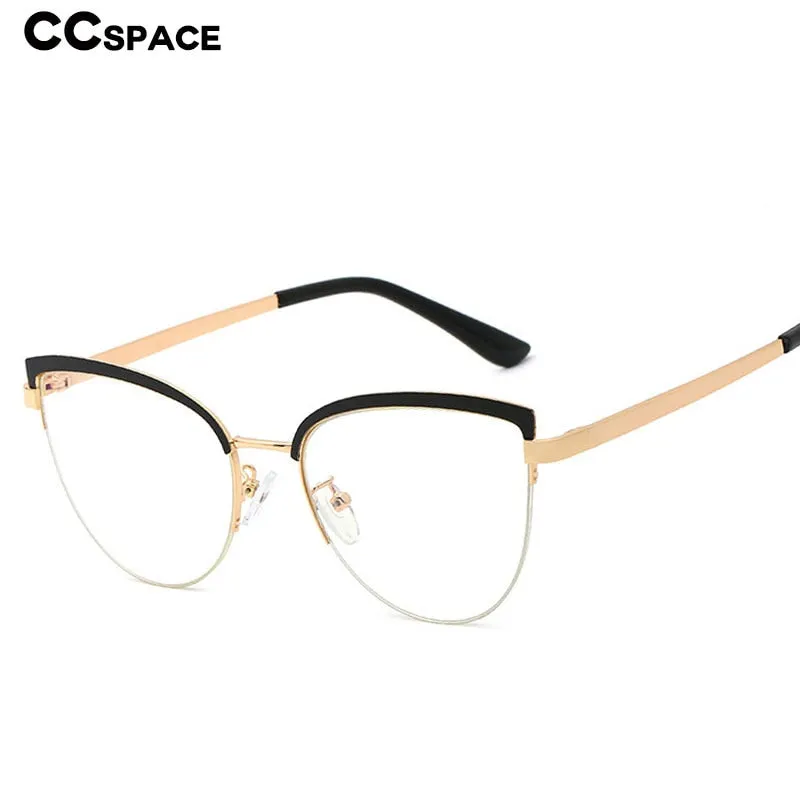 CCspace Unisex Full Rim Cat Eye Alloy Frame Eyeglasses 48193