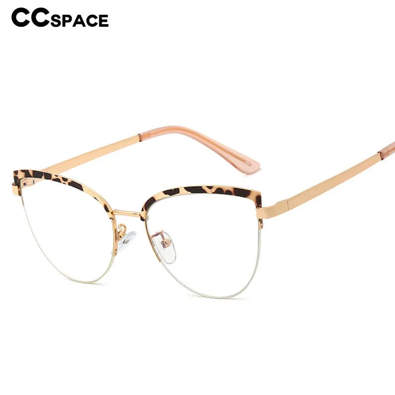 CCspace Unisex Full Rim Cat Eye Alloy Frame Eyeglasses 48193