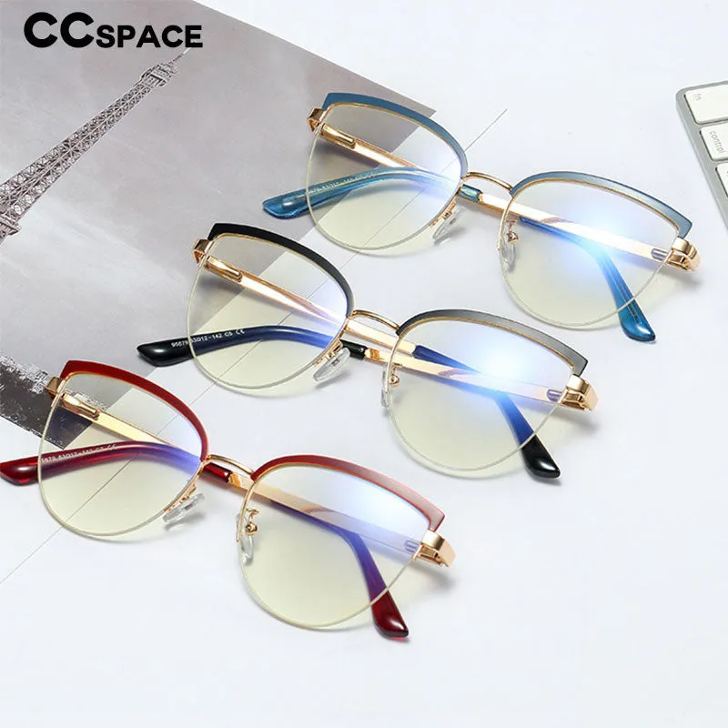 CCspace Unisex Full Rim Cat Eye Alloy Frame Eyeglasses 48193