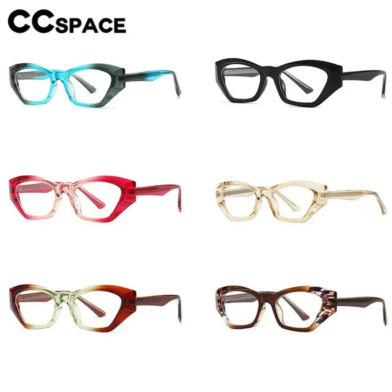 CCspace Unisex Full Rim Cat Eye Tr 90 Titanium Eyeglasses 56842