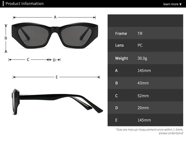 CCspace Unisex Full Rim Cat Eye Tr 90 Titanium Eyeglasses 56842