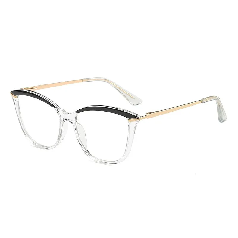 CCspace Unisex Full Rim Cat Eye Tr 90 Titanium Frame Eyeglasses 46911