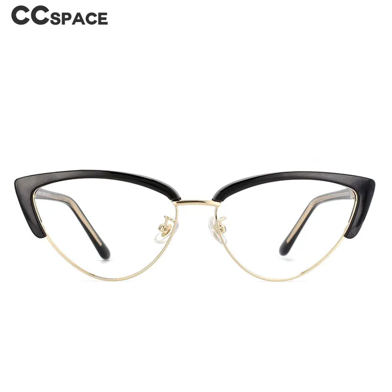 CCspace Unisex Full Rim Cat Eye Tr 90 Titanium Frame Eyeglasses 53840