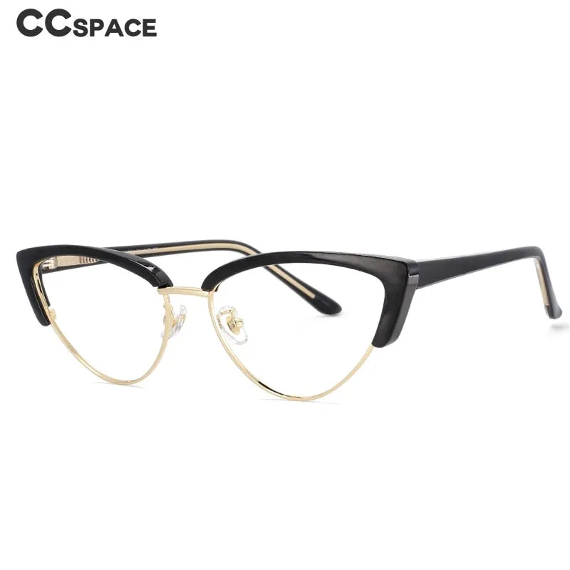 CCspace Unisex Full Rim Cat Eye Tr 90 Titanium Frame Eyeglasses 53840