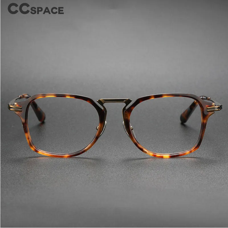 CCspace Unisex Full Rim Flat Square Titanium Eyeglasses 55372