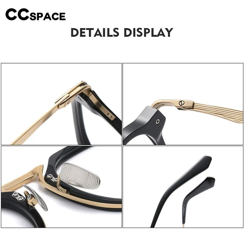 CCspace Unisex Full Rim Flat Square Titanium Eyeglasses 55372