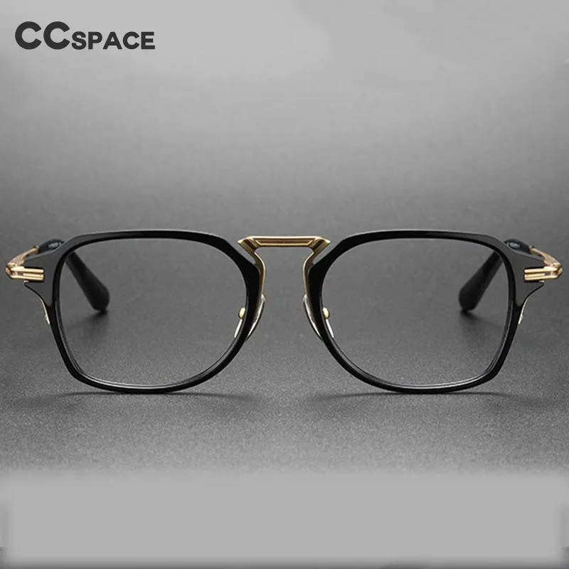 CCspace Unisex Full Rim Flat Square Titanium Eyeglasses 55372