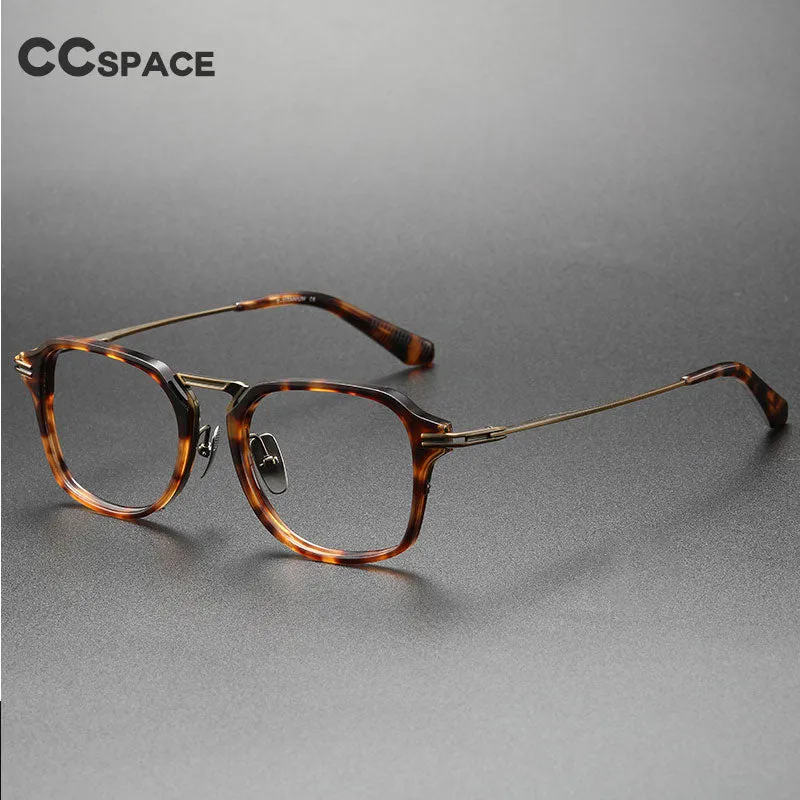 CCspace Unisex Full Rim Flat Square Titanium Eyeglasses 55372