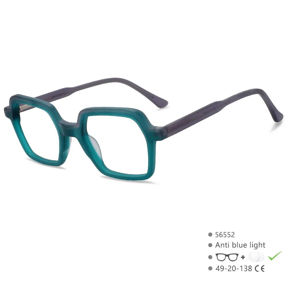 CCspace Unisex Full Rim Flat Top Square Acetate Eyeglasses 56552