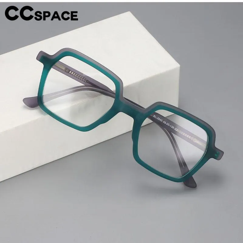 CCspace Unisex Full Rim Flat Top Square Acetate Eyeglasses 56552