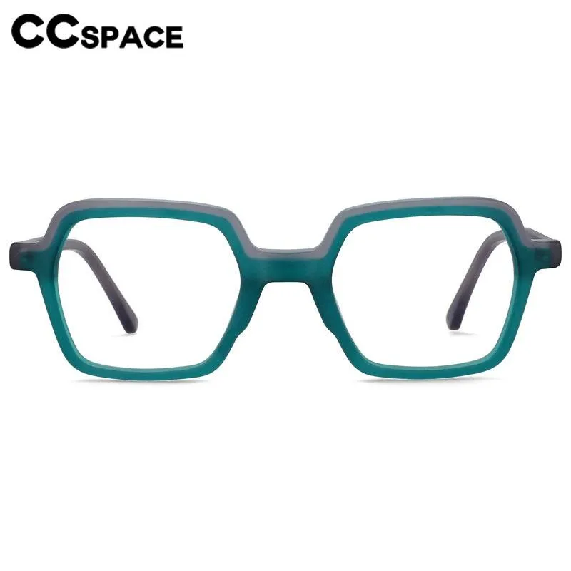 CCspace Unisex Full Rim Flat Top Square Acetate Eyeglasses 56552