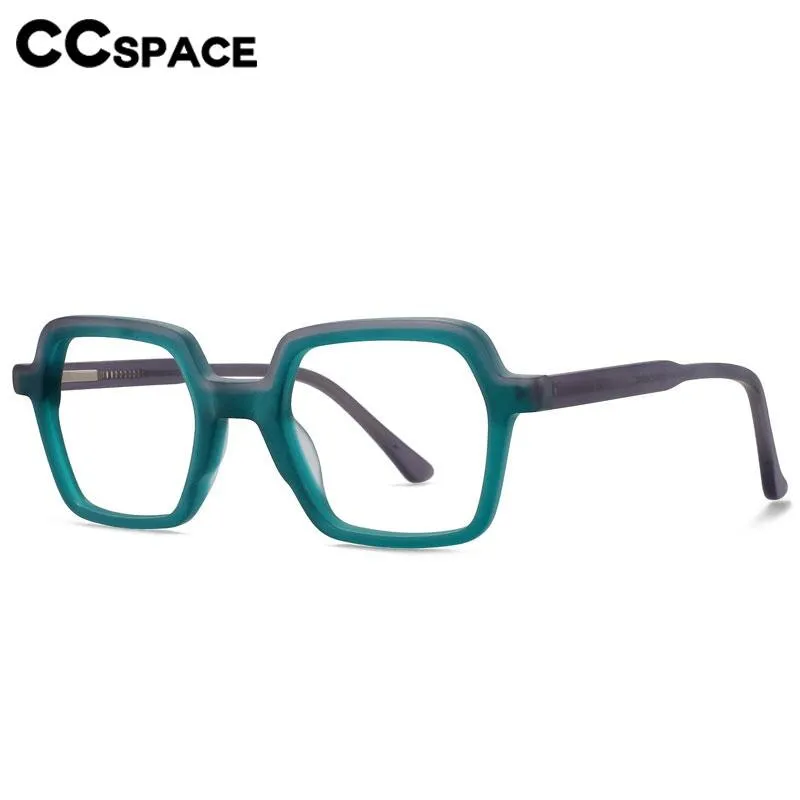 CCspace Unisex Full Rim Flat Top Square Acetate Eyeglasses 56552