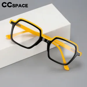 CCspace Unisex Full Rim Flat Top Square Acetate Eyeglasses 56552