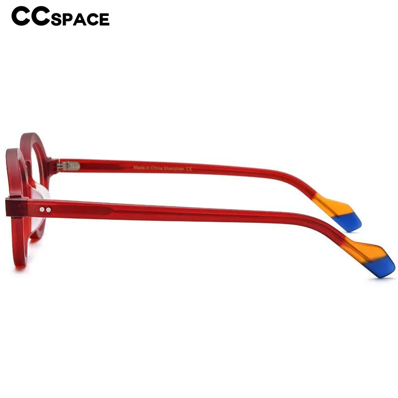 CCspace Unisex Full Rim Irregular Round Acetate Eyeglasses 54704