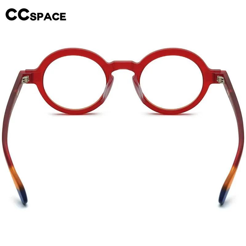 CCspace Unisex Full Rim Irregular Round Acetate Eyeglasses 54704