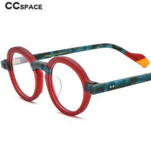 CCspace Unisex Full Rim Irregular Round Acetate Eyeglasses 54704