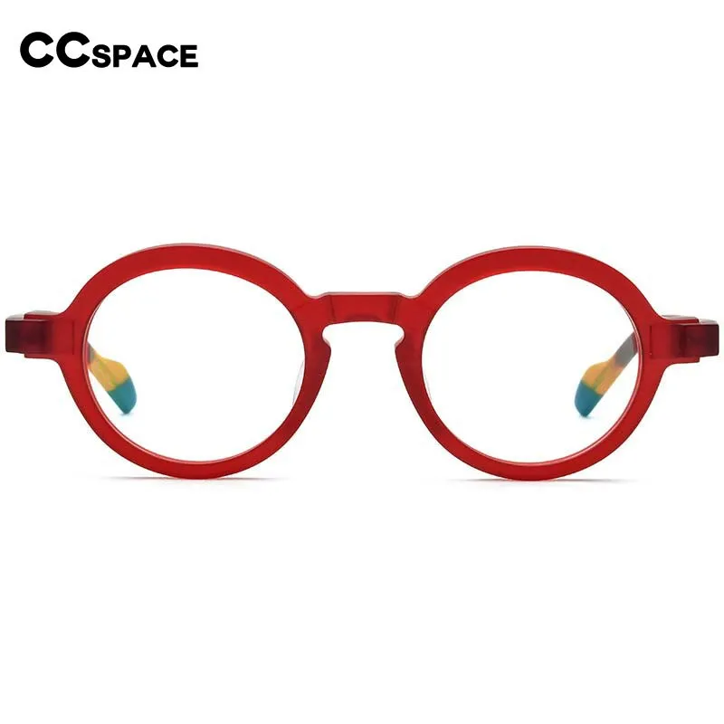 CCspace Unisex Full Rim Irregular Round Acetate Eyeglasses 54704