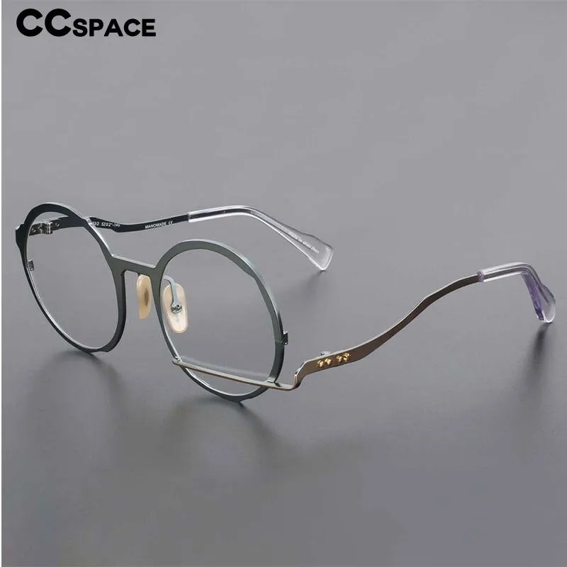 CCSpace Unisex Full Rim Irregular Round Alloy Frame Eyeglasses 54416